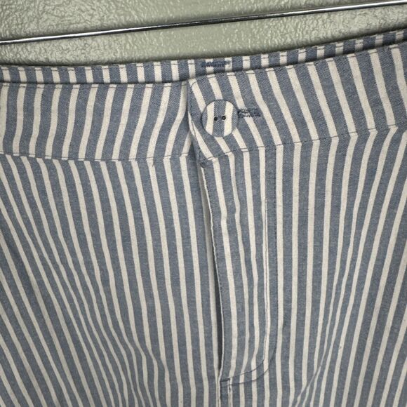 Forever‎ 21 Light Denim Blue & White Striped Mini Skirt Sz 2X Pockets Belt Loops - Picture 7 of 8
